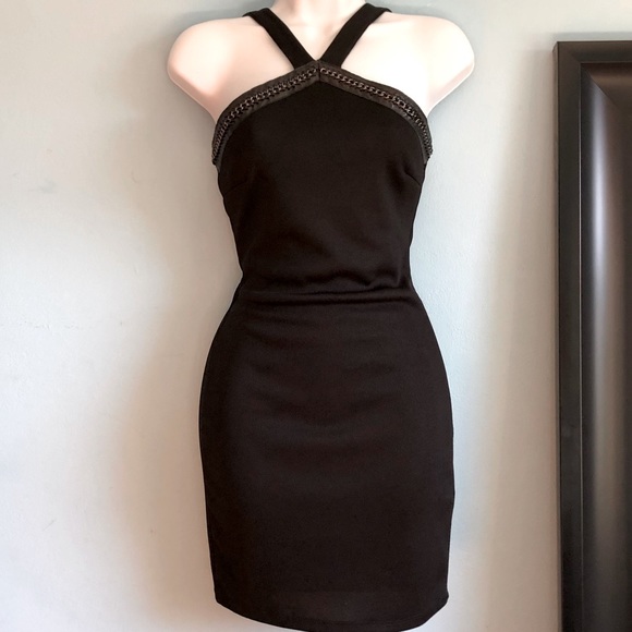 NWOT Forever21 Chain Front Cross Mini Dress - Picture 1 of 6